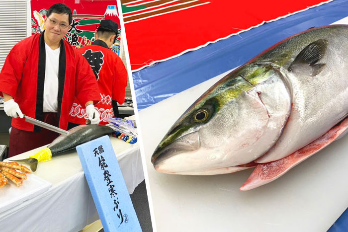 ブリの解体ショー